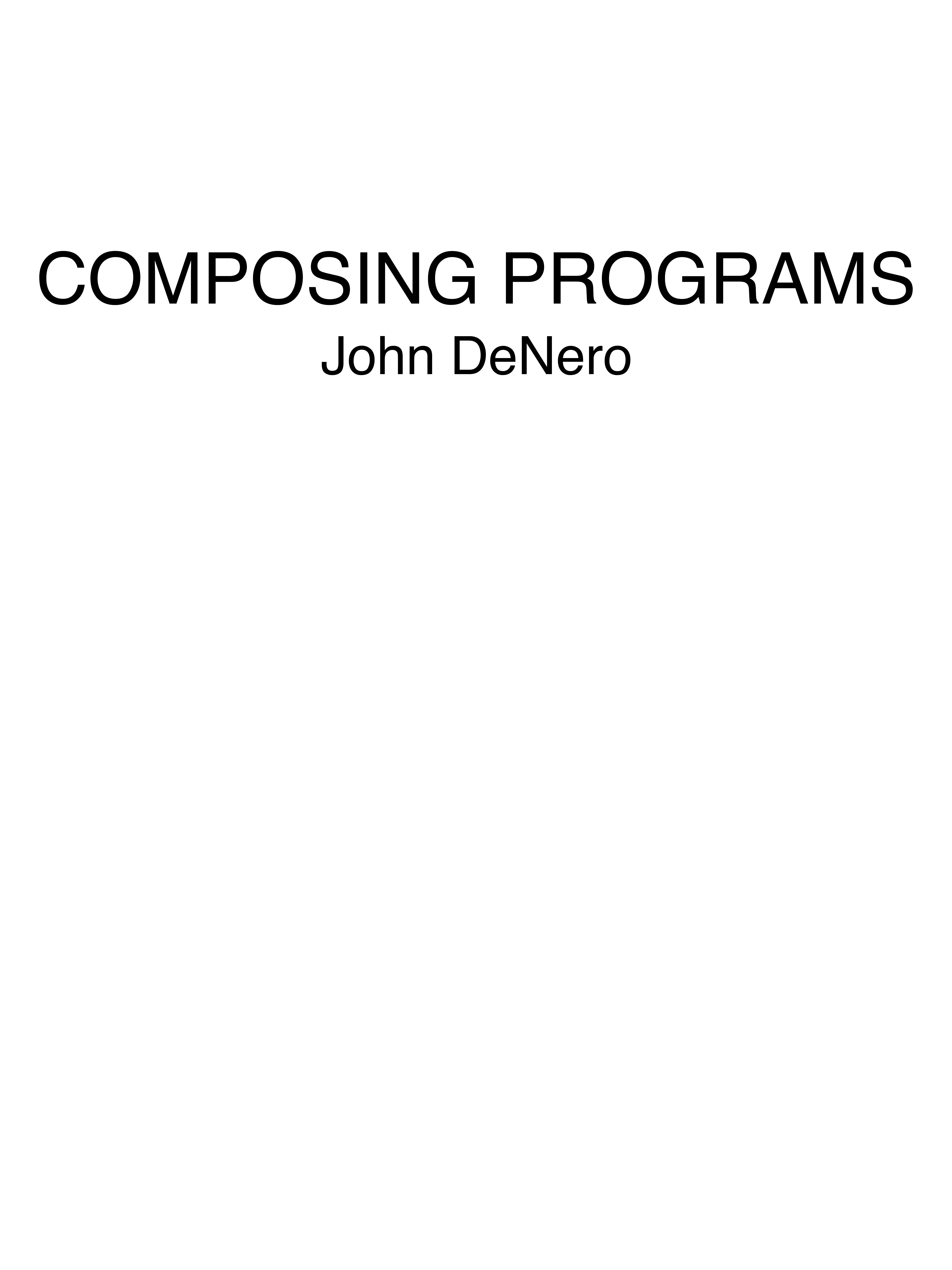 Cover of Composing Programs