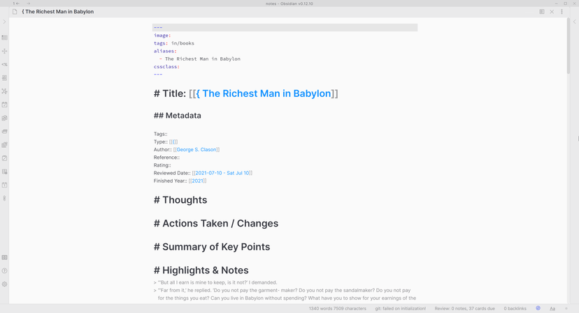 A new note file