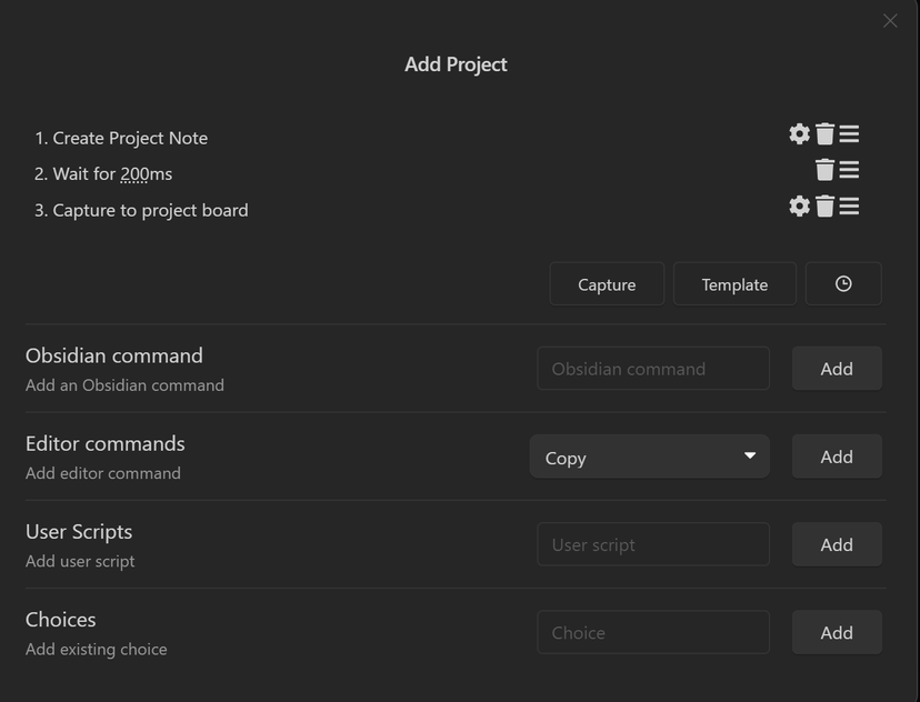Add Project Macro