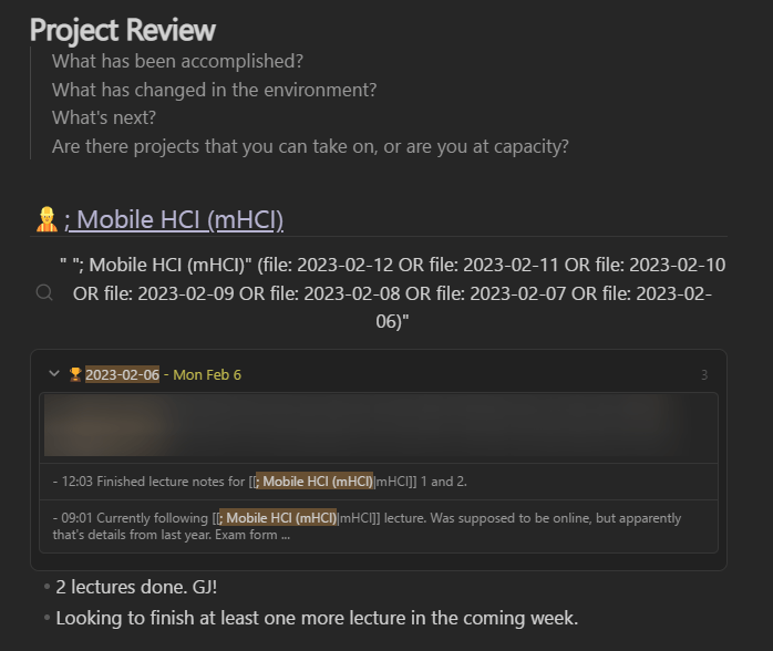 Project review